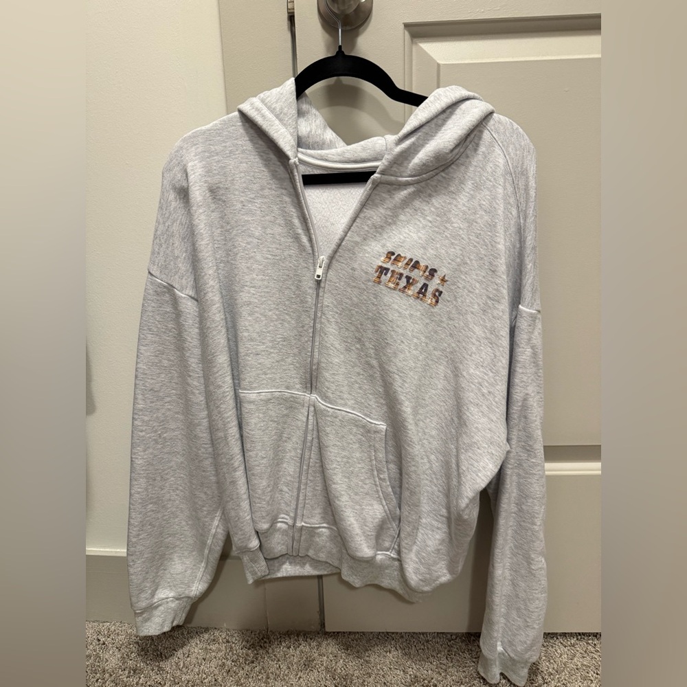 Skims X-Large Grey Skims Texas Full Zip Hoodie. 💕⚡️